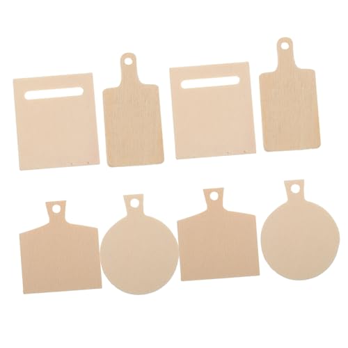 BESPORTBLE 8Stücke Teiliges Mini Holz Schneidebrett für Puppenhaus Unvollendete Miniatur Küchenaccessoires Realistische für DIY Projekte und Kreative Spielsz Szenen von BESPORTBLE