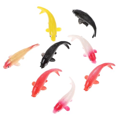 BESPORTBLE 8 Stück Scale Realistisch Gestaltete Koi Fisch Figuren aus Hochwertigem Kunststoff Dekorativ für Puppenhaus Mikrolandschaft Terrarien und DIY Bastelprojekte von BESPORTBLE