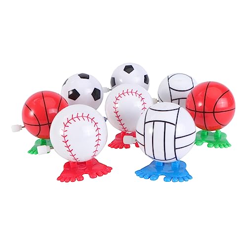 BESPORTBLE 8 Stück Teiliges Aufziehspielzeug mit Ball Design Kreative Uhrwerkspielzeuge für Fußball Basketball Baseball und Volleyball als Kinderspielzeug und von BESPORTBLE
