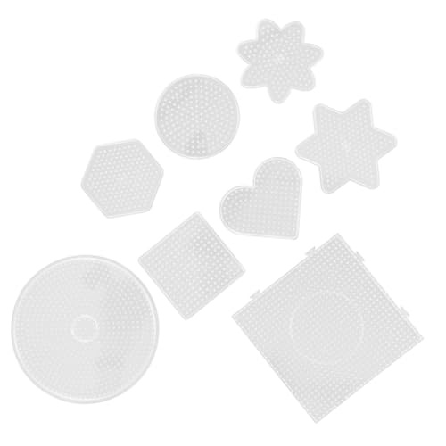 BESPORTBLE 8 Stück Teiliges Bead Pegboard aus Bruchsicherem Transparente Steckplatten für Bügelperlen DIY Bastelvorlagen Geeignet für Anfänger Fördert Kreativität und Farberkennung von BESPORTBLE