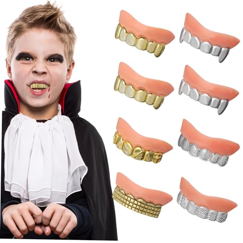 BESPORTBLE 8 Stück Teiliges Halloween Verkleidung mit Lustigen Fake Zähnen Simulierte Zombie Zähne für Kostümparty Geeignet für Erwachsene und Halloween Dekoration und Requisiten von BESPORTBLE