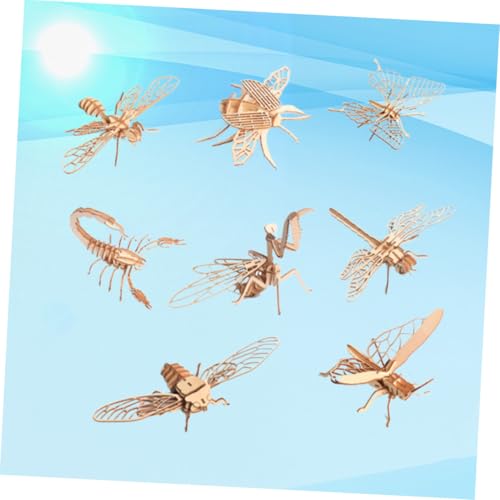 BESPORTBLE 8 Stück Teiliges Holzpuzzle Insektenform DIY zum Bemalen Holzspielzeug für Pädagogisch Fördernd ohne Klebstoff und Werkzeuge Inklusive Montageanleitung für Eltern Junge von BESPORTBLE