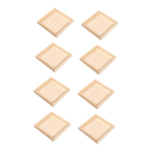 BESPORTBLE 8 Stück Teiliges Holztabletts für Puzzle Aufbewahrung Stabile und Umweltfreundliche Ablage Natürliche Farbe für Holzbausteine und Kreatives Sortieren von BESPORTBLE