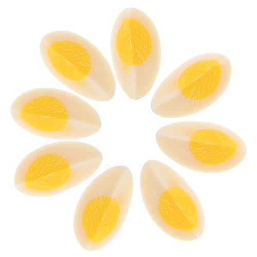 BESPORTBLE 8 Stück Teiliges Künstliche Gekochte Eier Modelle aus Langlebigem PVC Realistische Eier Scheiben Food Props für Fotografie und Dekoration Stoßfest und Detailgetreu von BESPORTBLE