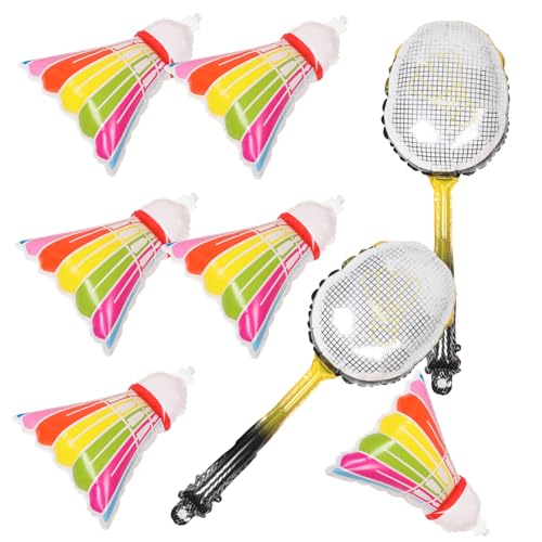 BESPORTBLE 8 Stück Teiliges Luftballons Badminton Racket Aluminiumfolie Bunte Dekoration für Geburtstagsfeiern Hochzeiten und Einfach Aufzublasen Langlebig und Robust für Sport Mottopartys von BESPORTBLE