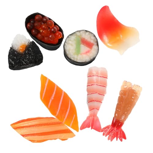 BESPORTBLE 8 Stück Teiliges Mini Fake Sushi aus PVC Realistische Japanische Onigiri und Sushi Modelle Leichte Food Props für Restaurant Wohnzimmer und Shop Display Dekorative Essensattrappen von BESPORTBLE
