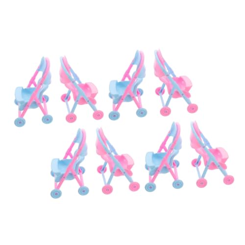 BESPORTBLE 8 Stück Teiliges Mini Puppenwagen Realistische aus Stabilem Kunststoff Detailgetreue Miniatur Kinderwagen für Kreatives Rollenspiel für Puppenhaus Zubehör von BESPORTBLE