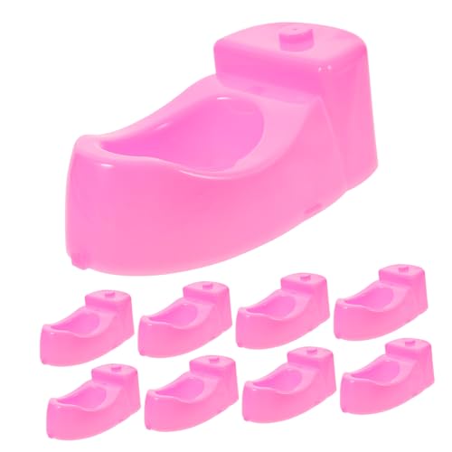 BESPORTBLE 8 Stück Teiliges Mini Toilettensitz Spielzeugset für Puppenhäuser Kunststoffmöbel Modell Zubehör für Miniaturspiel und Kreative Dekoration von BESPORTBLE