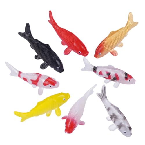 BESPORTBLE 8 Stück Teiliges Mini-koi-Fisch Figurinen aus PVC Realistische Miniatur Goldfische für Aquarium Deko Teichdeko und DIY Bastelprojekte Weiche Langlebige Aquarium Figuren für von BESPORTBLE