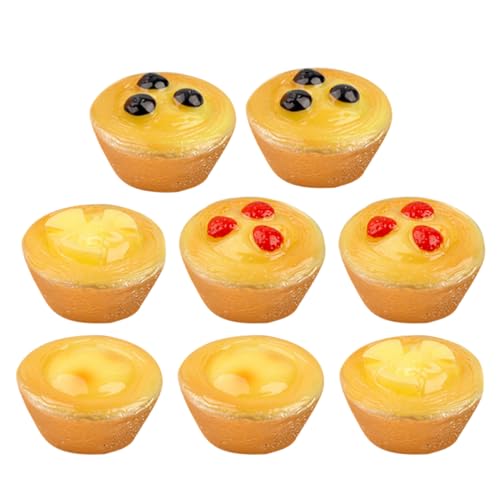 BESPORTBLE 8 Stück Teiliges Miniatur Frucht Egg Tart Modell Perfektes Küchenzubehör für Puppenhäuser Dekoratives Langlebig und Leicht zu Transportieren von BESPORTBLE