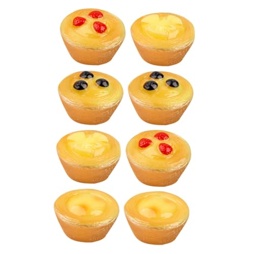 BESPORTBLE 8 Stück Teiliges Miniatur Lebensmittelmodell Früchte Egg Tart für Puppenhaus Dekoration und Foto Requisiten für Kreative Spiel Szenarien von BESPORTBLE