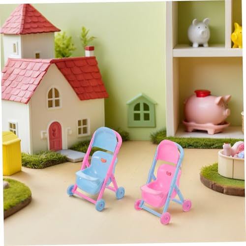 BESPORTBLE 8 Stück Teiliges Miniatur Puppenwagen Realistisch Gestalteter Puppenbuggy für Fantasievolles Rollenspiel Detailgetreues Puppenhaus Zubehör Einfach zu Reinigen von BESPORTBLE