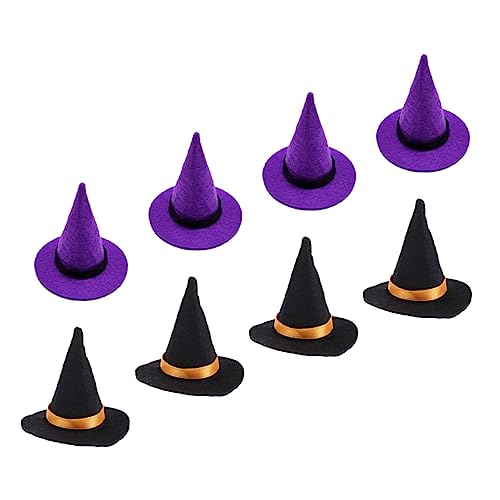 BESPORTBLE 8 Stück Teiliges Set Mini Hexenhüte Dekorative Puppenhüte für Halloween DIY Fotografie und Partybedarf Leicht und Sicher aus Hochwertigem Filz Gefertigt für Haustiere von BESPORTBLE