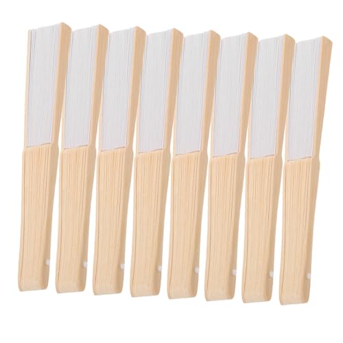BESPORTBLE 8stücke Papierfächer Zum Bemalen Weiße Faltfächer Für Junge Mädchen Leere Papierfächer Für Diy-projekte Handfächer Aus Papier Für Partydekorationen Weiße Fächer Für von BESPORTBLE