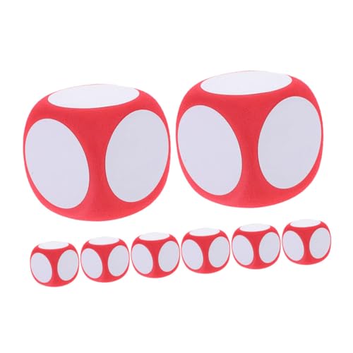 BESPORTBLE 8 Stück Trockenlöschblöcke 6 cm DIY Blanko Trockenlösch Schaumwürfel Würfel Löschbar Beschreibbare Spielwürfel Für Mathematikunterricht Requisite Lernspielzeug Rot von BESPORTBLE