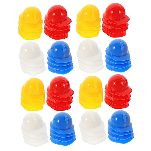BESPORTBLE 80Stücke Miniaturhelme Aus Kunststoff Kleine Bauhelme Für Kuchen Dekoration Puppen Hüte Party Zubehör Und Je von BESPORTBLE