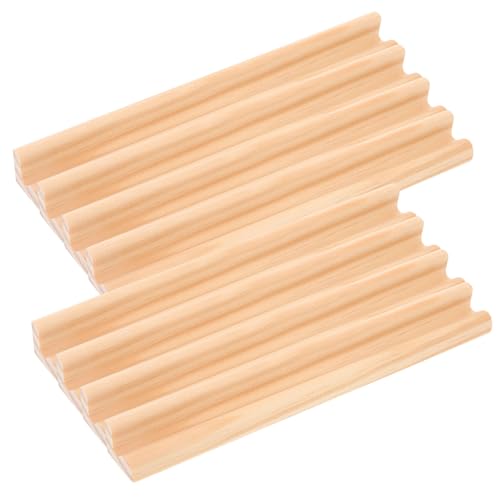 BESPORTBLE 8Stücke Domino Basen Aus Holz Multifunktionale Dominoständer Mit Schrägem Design Für Organisation Von Dominosteinen Und Spielkarten DIY Zubehör Für Spaß von BESPORTBLE