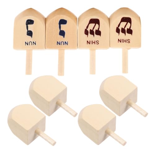 BESPORTBLE Chanukka-Dreidels Aus Holz 8 Stück Pädagogische Kreisel Für Jungen Und Mädchen Basteln von BESPORTBLE