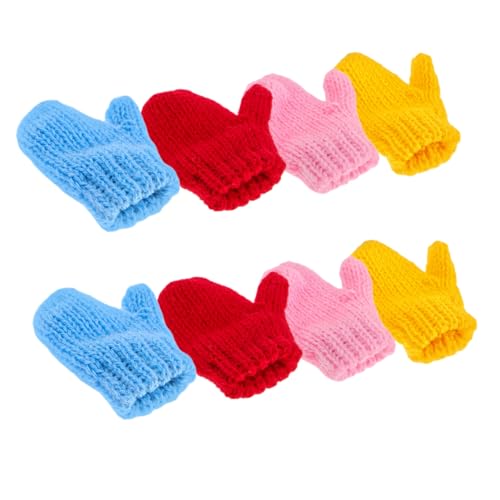 BESPORTBLE 8Stücke Mini Puppenhandschuhe für DIY Puppenzubehör Bunte Wollhandschuhe für Puppenoutfits und Kreatives von BESPORTBLE