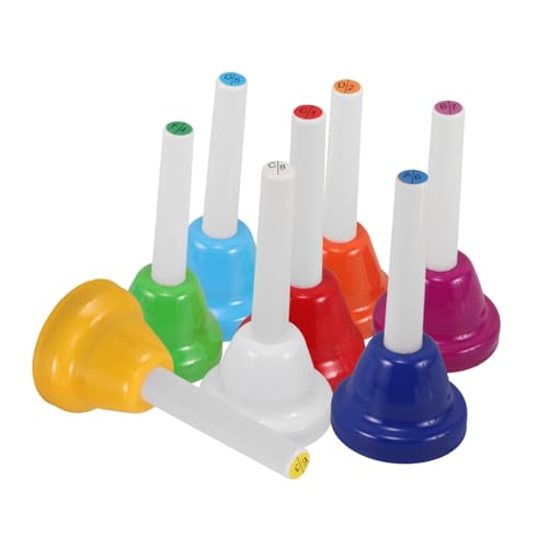 BESPORTBLE 8Stücke Teiliges Handglocken Set Mit Bunten Diatonischen Handglocken Für Kleinkinder Und Erwachsene Für Musikunterricht Festivals Hochzeiten Und Familienfeiern von BESPORTBLE