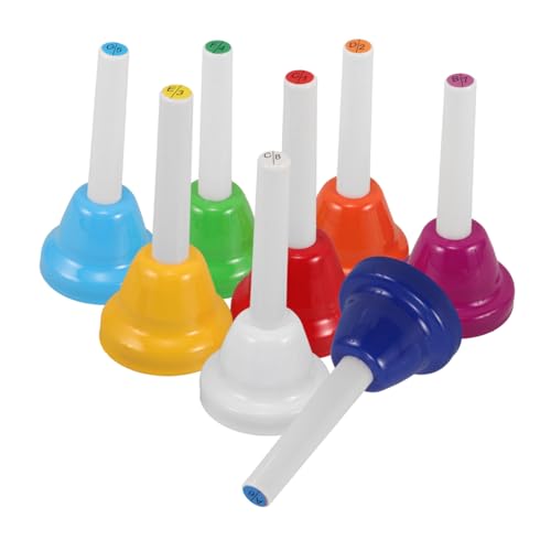 BESPORTBLE 8Stücke Teiliges Handglocken Set für Bunte Diatonische Metallglocken Musikspielzeug Kreativität und Musikverständnis für Vorschulen und Musikunterricht von BESPORTBLE