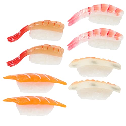 BESPORTBLE 8 Stück Sushi Spielzeugset Simuliertes Lebensmittelmodell für Kinder Imitierte Sushi Dekoration für Rollenspiele Realistische Küchen Spielzeuge für Kreative Spiele von BESPORTBLE