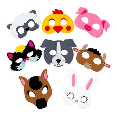 BESPORTBLE 8Stücke Tiermasken Für Halbmasken Filz Für Halloween Cosplay Farmtiere Für Kinderpartys Zubehör Für Kleine Tierfreunde BESPORTBLE 8Stücke Tiermasken Für Halbmasken Filz Für Halloween Cosplay Farmtiere Für Kinderpartys Zubehör Für Kleine Tierfreunde von BESPORTBLE