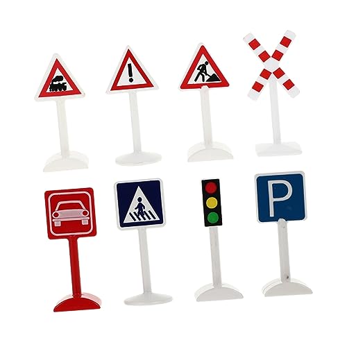 BESPORTBLE 8Stücke Verkehrszeichen Verkehrsschilder für Realistische Verkehrsrequisiten für Sandtisch DIY Projekte Sicheres zur Verkehrserziehung von BESPORTBLE