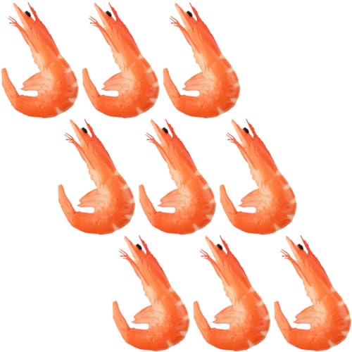 BESPORTBLE 9 Stück Teiliges Künstliche Garnelen Modelle Realistische Fake Shrimp Simuliertes Essen für Fotografie Dekoration und DIY Zubehör von BESPORTBLE