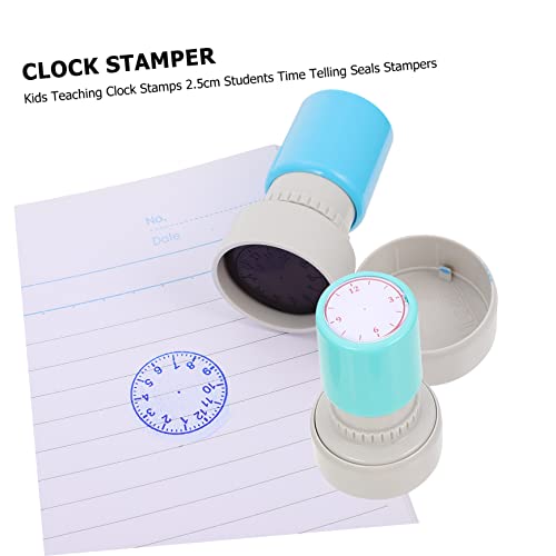 BESPORTBLE 9 Stück Teiliges Lernstempel Uhrzeit Erkennen Selbstfärbende Uhr Stempel für Schüler Unterricht Uhrzeit Lernen Jungen Mädchen Unterrichtsmaterial Zufällige Farbe Zufällige Farbe von BESPORTBLE