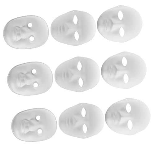BESPORTBLE 9 Stück Teiliges Unbemalte Papiermasken zum Bemalen DIY Gesichtsmaske für Karneval und Schulaktivitäten aus Umweltfreundlichem Material Gefertigt von BESPORTBLE