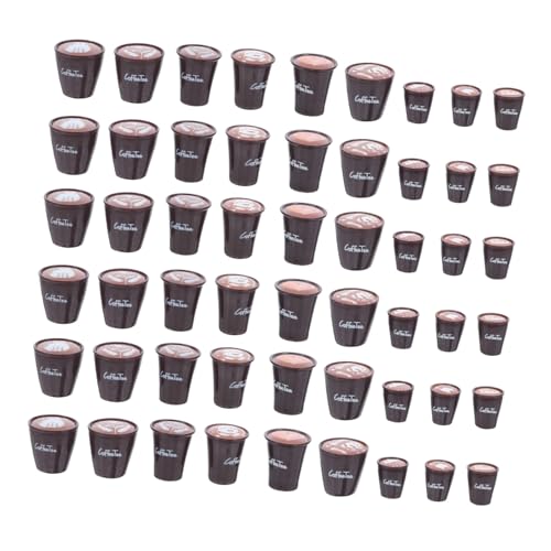 BESPORTBLE 90 Stück Kinderzubehör Dekorationen Miniatur Simulationsbecher Küche Gefälschte Dekoration Lebensmittel Latte Schöne Miniaturen Dekor Desktop Getränkebecher Kaffee von BESPORTBLE