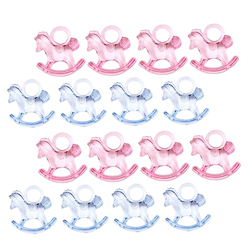 BESPORTBLE 96 Stck. Teiliges Acryl Schaukelpferd Mini Desktop Ornament in Rosa und Blau Shower Langlebige Geruchsfreie Dekoration für Schrank Tisch Festliche DIY Gestaltung von BESPORTBLE