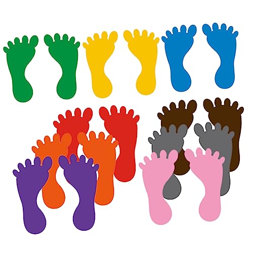 BESPORTBLE 9Paare Bunte Fußabdruckaufkleber wasserdichte Bodenaufkleber für Kindergarten und Kinderzimmer Dekoration Selbstklebend für Kreative Lernaktivitäten von BESPORTBLE