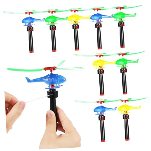 BESPORTBLE 9Stücke Flugspielzeuge Hubschrauber Mit Ziehschnur Outdoor Spielzeuge Für Rotierendes Hubschrauberspielzeug Für Gartenpartys Und Geburtstagsfeiern von BESPORTBLE