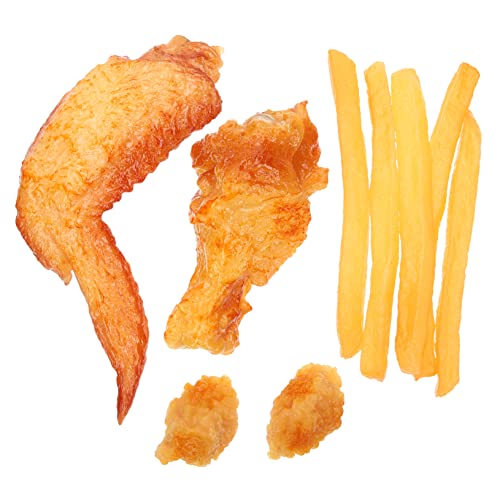BESPORTBLE 9Stücke Künstliches Lebensmittelspielzeug Gefälschtes Gekochtes Huhn Pommes Frites Realistische Küchenrequisiten für Kinder und Partydekoration von BESPORTBLE