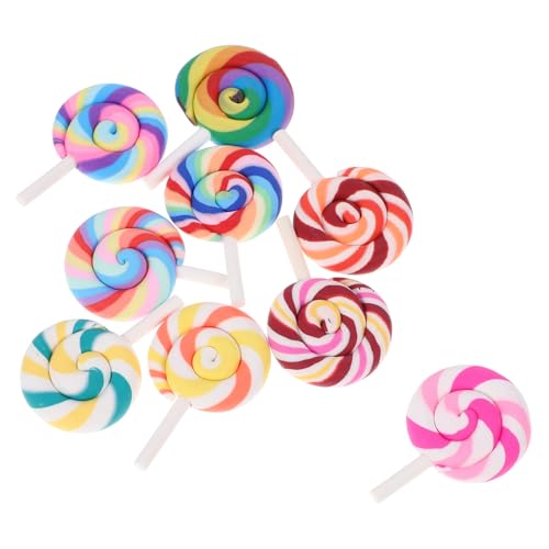 BESPORTBLE 9Stücke Miniature Rainbow Lollipop Dekorationen Fake Lollipops Für DIY Mikro Landschaftsdesign Party Süßigkeiten Deko Und Kreative Bastelprojekte von BESPORTBLE