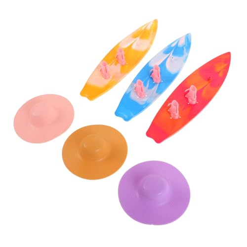 BESPORTBLE 9Stücke Puppenstiefel Puppenhut und Cupcake Topper für Schwimmbad Geburtstagsparty Hawaii Strand Realistische Deko für Sammler von BESPORTBLE