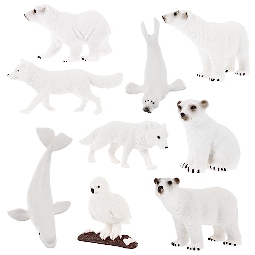 BESPORTBLE 9Stücke Teiliges Arktische Tierfiguren Realistische Dekoration für Lernspielzeug und Tischdeko zu Weihnachten für Geburtstagsfeiern von BESPORTBLE
