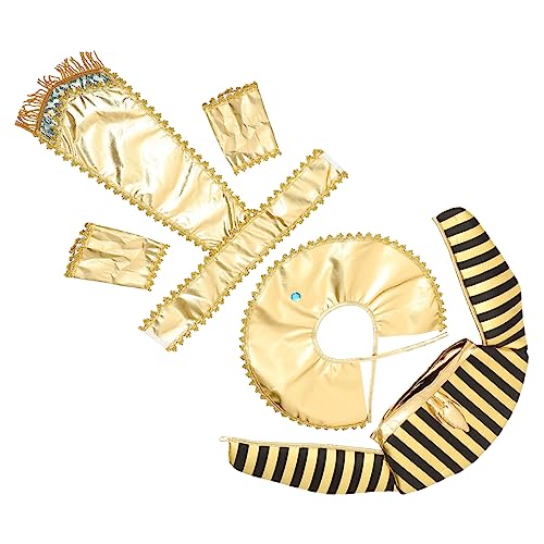 BESPORTBLE Ägyptischem Kostümzubehör Teiliges Cosplay Kit für Halloween Pharaonen Haube Kragen Ärmel und Gürtel für Beeindruckende Auftritte Kostümpartys BESPORTBLE Ägyptischem Kostümzubehör Teiliges Cosplay Kit für Halloween Pharaonen Haube Kragen Ärmel und Gürtel für Beeindruckende Auftritte Kostümpartys von BESPORTBLE