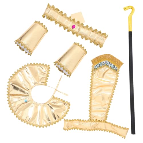 BESPORTBLE Ägyptisches Kostüm für Halloween und Cosplay Verstellbare Kostüme mit Kopfbedeckung Gürtel Halskette und Armstulpen für Themenpartys und Besondere Anlässe von BESPORTBLE