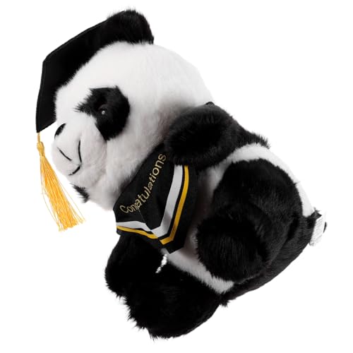 BESPORTBLE Abschluss Plüsch Panda Puppe Niedlicher Panda für Graduierungsgeschenke Gelbes Design mit Dreiecks Schal für Dekoration für Absolventen von BESPORTBLE