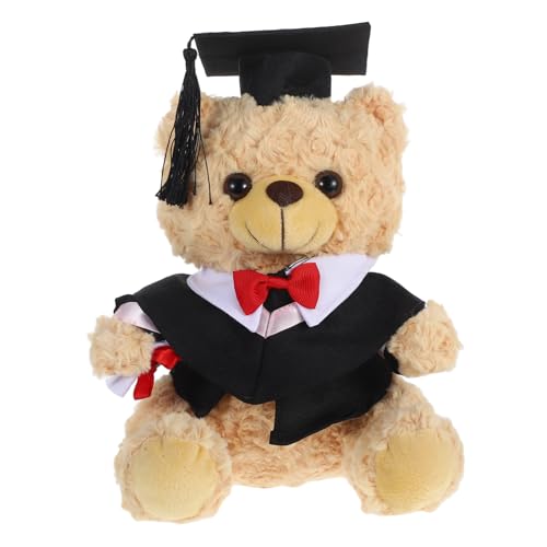 BESPORTBLE Abschlussbär Plüsch Ausgestopfter Tierbär Mit Hut Und Diplomplüsch Ausgestopfter Bär Für Kindergarten Grundschule High School College Abschlussfeier Schwarz Schwarz von BESPORTBLE