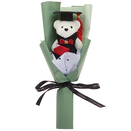 BESPORTBLE Abschlussbärbouquet Niedlicher Blumenstrauß Mit Grünem Für Abschlussfeier Dekoration Und Geschenkidee Zur Graduierung von BESPORTBLE