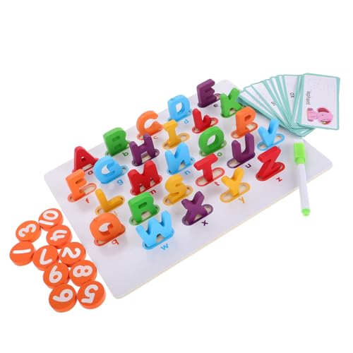 BESPORTBLE Alphabet Puzzle aus Holz für Kleinkinder Interaktives Zahlen und Buchstabenerkennung Kognitive Fähigkeiten und Kreatives Sicheres Lernspielzeug für Vorschulkinder von BESPORTBLE