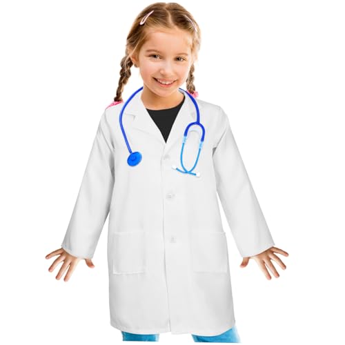BESPORTBLE Arztkittel aus Atmungsaktiver Baumwolle mit Mehreren Taschen Robust Verarbeitet Realistischem für Rollenspiele Cosplay und Party Dress Up für Kleinkinder von BESPORTBLE