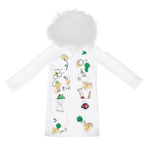 BESPORTBLE Arztkostüm für Kinder: Wissenschaftler-Arzt-Kostüm für Kleinkinder, Halloween-Wissenschaftler-Labor-Outfit mit Perücke für Rollenspiele von BESPORTBLE