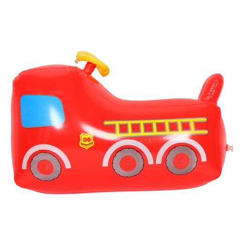 BESPORTBLE Aufblasbares Feuerwehr Auto Tumbler aus Robustem PVC Wiederverwendbar und Einfach Aufblasbar Leuchtend Rot für Jahre Fördert Koordination und Reaktion für Drinnen und Draußen von BESPORTBLE