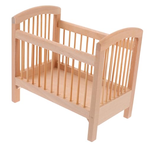 BESPORTBLE Babybett Aus Puppenhaus Zubehör Mini Bett Für Puppenhaus Perfektes Zubehör Für Kreative Spielwelten von BESPORTBLE