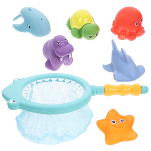 BESPORTBLE Badespielzeug Set Thermochrom Farbwechsel Tiere Spritzspielzeug Bad Netz für Badewanne Badespaß Hand Auge koordination von BESPORTBLE